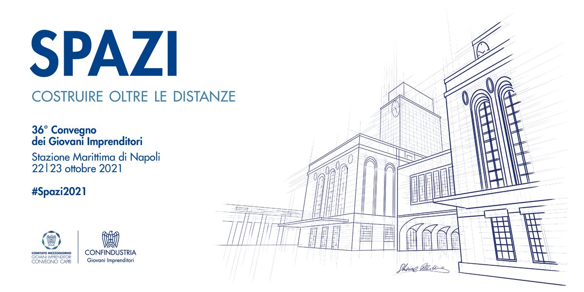 GIConfindustria's tweet photo. #Spazi2021 - Costruire oltre le distanze
Davanti a noi ci sono spazi da conquistare: nuove dimensioni economiche e sociali dove creeremo il nostro futuro.
Scopri il programma di #Spazi2021, il 22 e 23 ottobre a Napoli: https://t.co/TcKAmx8MTa https://t.co/ErH9osw1v6