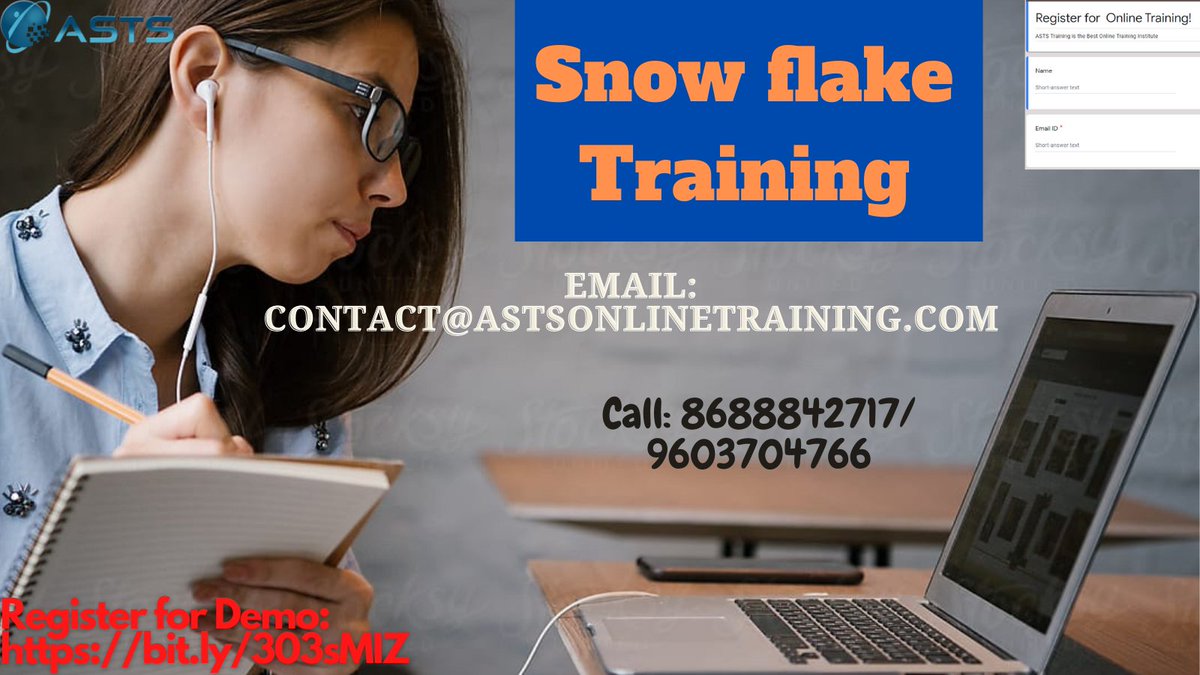 AstsTraining's tweet image. 𝑹𝒆𝒈𝒊𝒔𝒕𝒆𝒓 𝑭𝒐𝒓 𝑺𝒏𝒐𝒘𝒇𝒍𝒂𝒌𝒆 𝑻𝒓𝒂𝒊𝒏𝒊𝒏𝒈:bit.ly/303sMIZ
Learn more: aststraining.com
#Snowflake #snowflaketraining #snowflakeonlinecourse #snowflaketraining  #snowflakegeneration #snowflakeonlinetraining #aststraining #jobs #placements #usa #uk