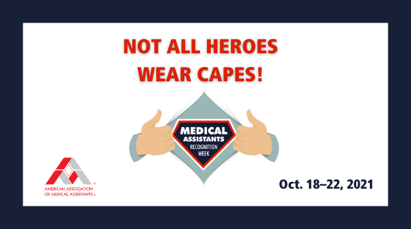 AAMAOfficial's tweet photo. Happy MARWeek! Today is the first day of #MedicalAssistantsRecognitionWeek. The AAMA is proud to support and recognize the incredible medical assistants who work so hard every day.  Thank you for all you do; you are our heroes. https://t.co/SBSDMMT6mc