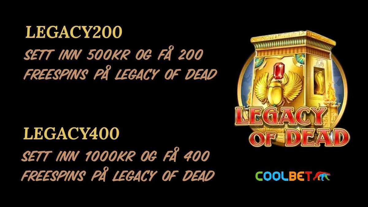 Ukens casinokoder ⭐️

🚦Retweet 🔁
🚦Tagg en venn
🚦Hvilket tilbud velger du? 

Trekker #casinobonus for et heldig par rundt midnatt 🌚

#coolbetcasino #onlinecasino #legacyofdead