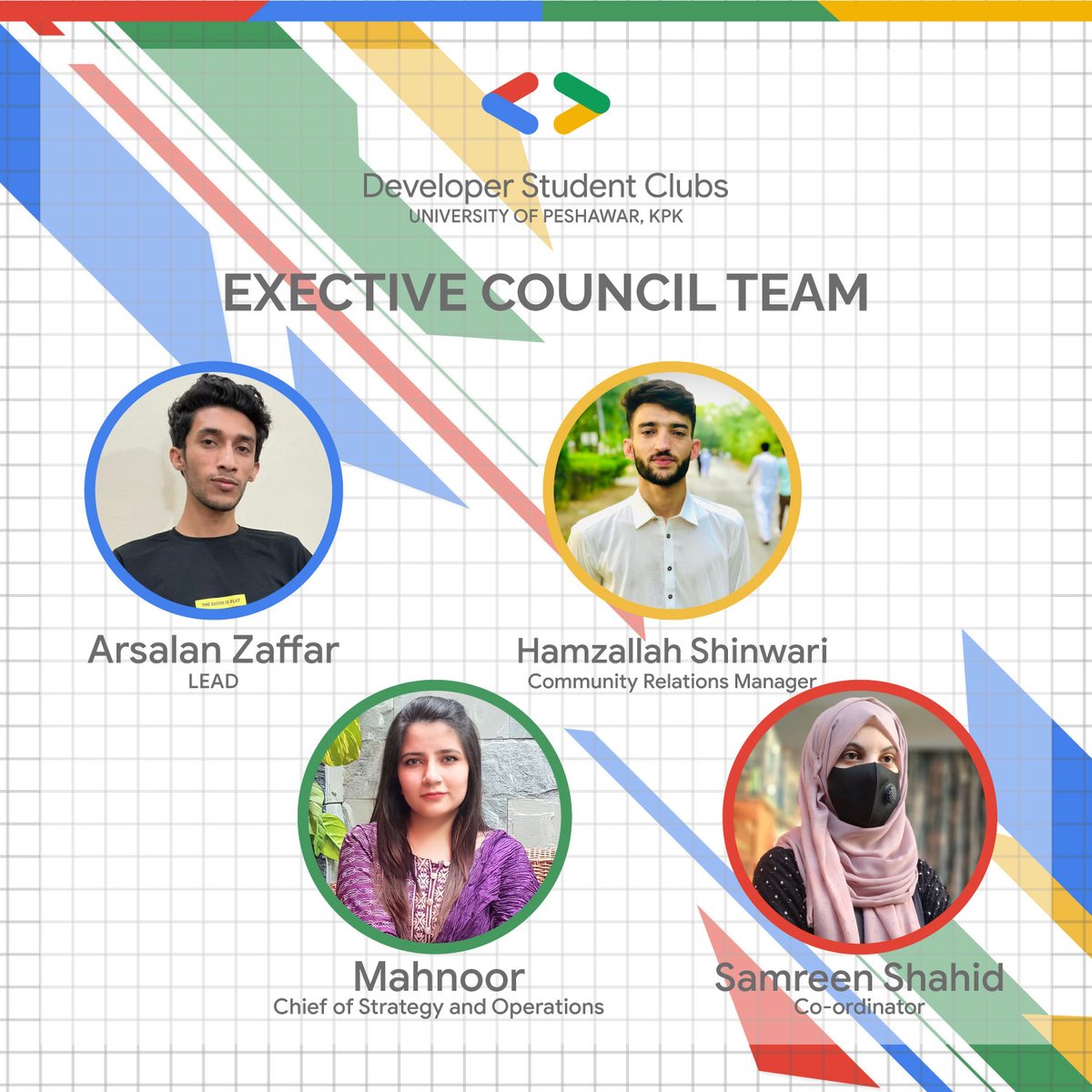 DscUop's tweet photo. GDSC-UOP is delightful to announce our capable and adiquate executive council for the year 2021-2022

We congratulate them for being a part of GDSC-UOP 2021-2022

@arsalanozzie @hamzashinwari @samreen__shahid 
@its_mahnor

MORE POWER TO YOU✨

Google Developers
Google Students https://t.co/6dDTkjVoI9