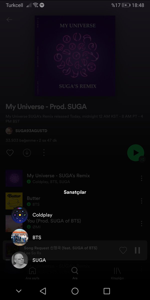 btsthearmy's tweet photo. Please correct to artist name🙏🏻 This is not  our #SUGA

#MyUniverseSugaRemix
@BTS__BIGHlT
@coldplay https://t.co/wrFjOQGRgA