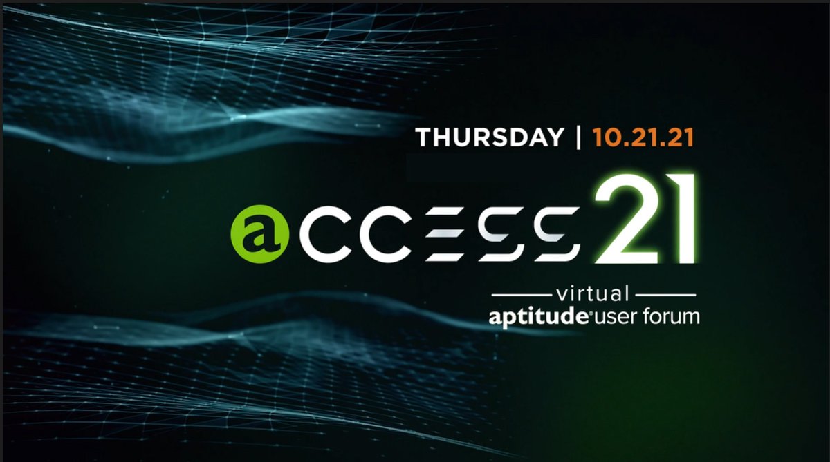 aptitudeLLC's tweet photo. Last chance to register for our 4th annual user forum, #aptaccess21 https://t.co/n9yzwx4KlY https://t.co/gFqWMnuekU