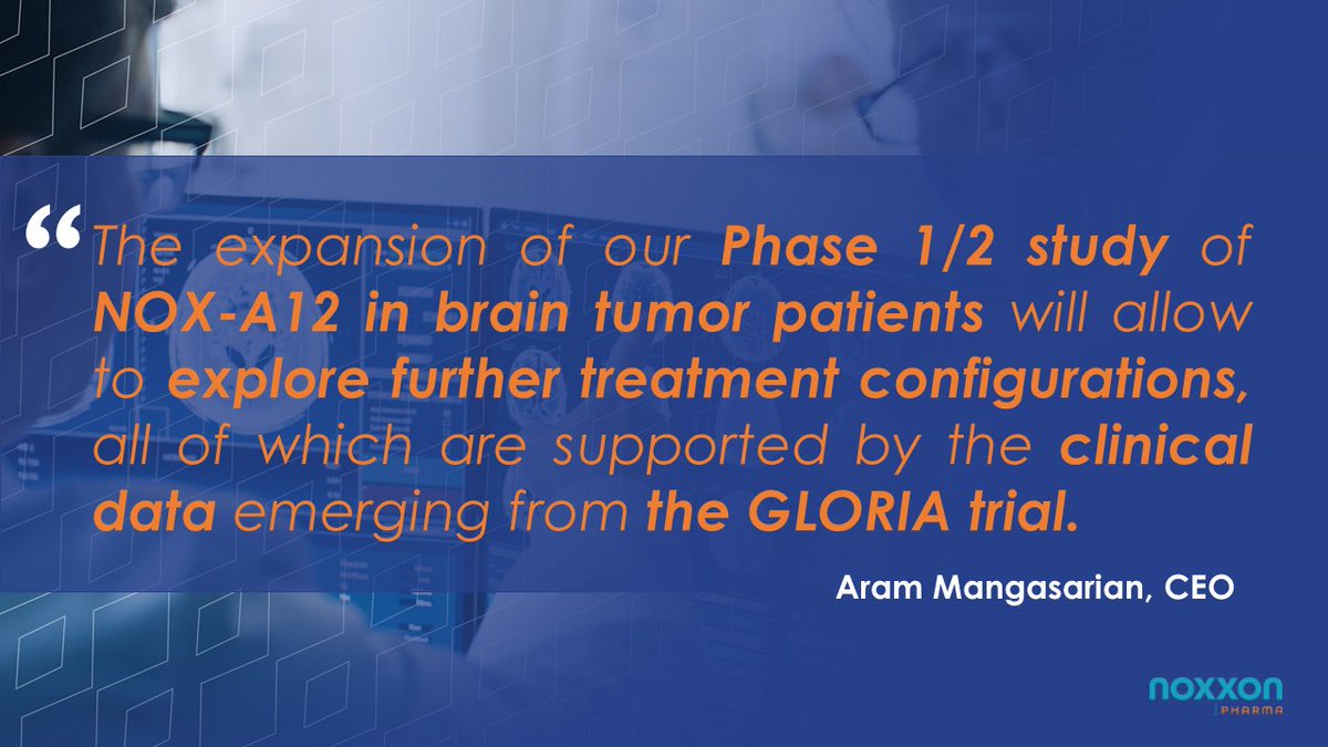 tme_pharma's tweet image. While our #BrainCancer study is well underway to yield data in Q1 2022, #NOXXON will expand the trial by additional arms to test other combinations w/ #NOXA12 &amp;amp; address a larger patient population to best prepare for a #pivotal trial planned for next year. bit.ly/3aMxmNF