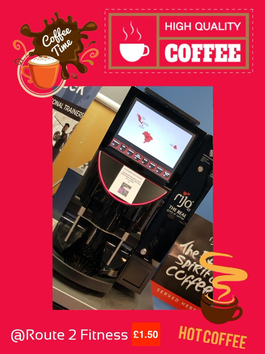 route2fitness's tweet photo. Our fantastic #rijo coffee☕️ and hot chocolate🥤machine is back in action!! Just £1.50 per cup, you can purchase your tokens if you wish to pay by card at the reception desk and grab a cup or pop good old fashioned cash straight in the machine ☕️🥤#rigo #coffee #hotchocolate https://t.co/g5KUGq6LEI
