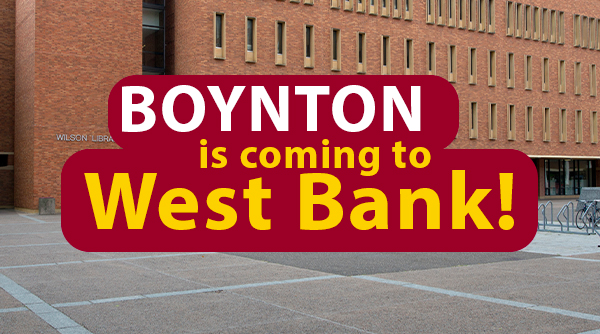 Boynton Health is expanding to West Bank! We're located on the 4th floor of Wilson Library, open Wed-Fri from 8-4 with telehealth appointments available. Our open house is from 12pm to 2pm on the 4th floor of Wilson Library on October 20th!
•
#umn #boyntonhealth #takingcareofu