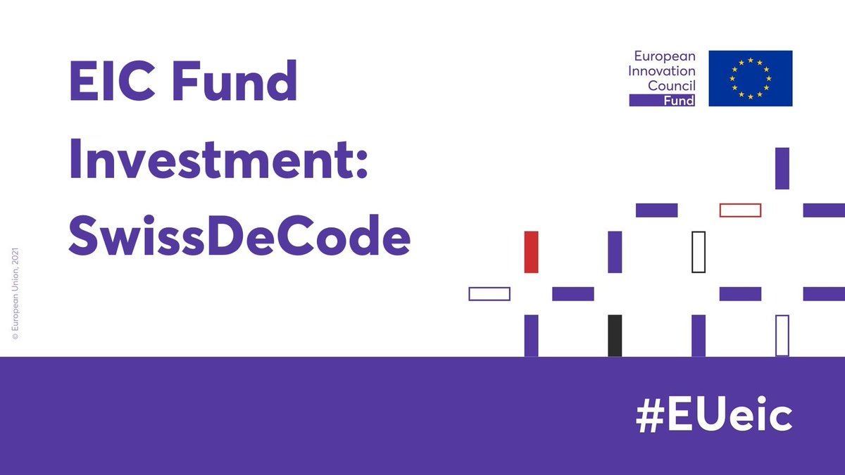 We are glad to announce the #EUeic Fund is supporting <a href="/SwissDeCode/">SwissDeCode</a>! 🙌

An investment of €1 M with the grant of up to €2.5 M will aid the building of their #innovative food safety technology. 🍒🥦

🇪🇺 is helping innovators to tackle global challenges ➡️ europa.eu/!fR83jj
