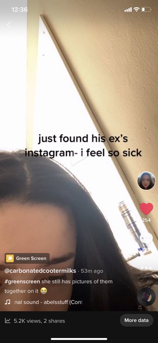 i did this trend on tik tok where you’re supposed to show your own instagram and not their actual ex’s-
