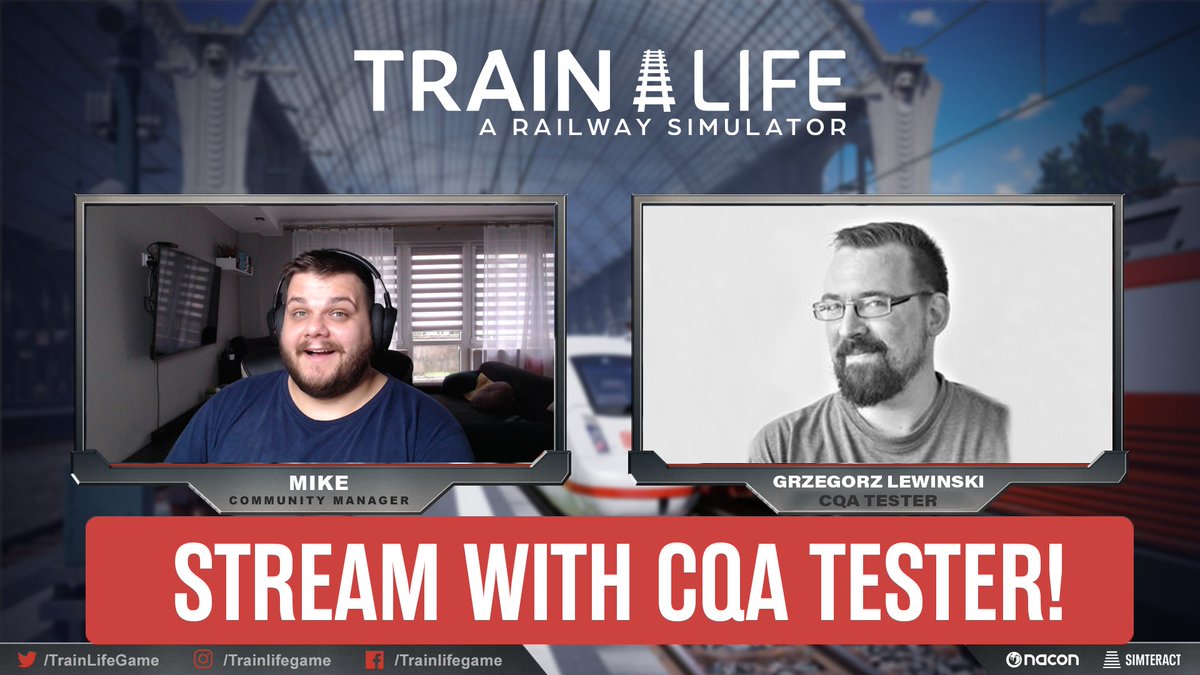 simteract's tweet image. We&apos;re going live with one of our QA testers for @TrainLifeGame!

Have any questions or comments? Feel free to let us know😎 

Going live @ 7PM CEST on #twitch 

WATCH HERE➡️ buff.ly/3FqySDi

#gamedevstream #gamedev #GameDeveloper #gamedevelopment #trains