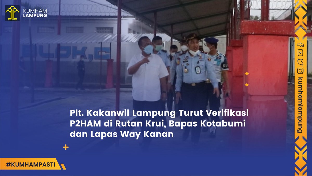 kemenkumlampung's tweet photo. Plt. Kakanwil Lampung Turut Verifikasi P2HAM di Rutan Krui, Bapas Kotabumi dan Lapas Way Kanan 

Selengkapnya:
https://t.co/1Zp58Ve6Vj

#KumhamPasti
#KumhamKece https://t.co/aZXx1bFuSR