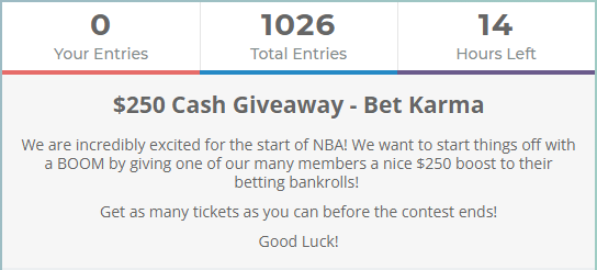 Bet_Karma's tweet photo. 💰FREE MONEY💰

Less than 14 hours left to enter our $250 Cash Giveaway to help boost your NBA bankroll with the season starting TOMORROW!

ENTER HERE: https://t.co/AAoziam9uS

#NBA #NBADFS #NBABetting #NBAProps #NBATwitter #GamblingTwitter #BettingTwitter #BettingTips #NBAPicks https://t.co/0W9cimSynB