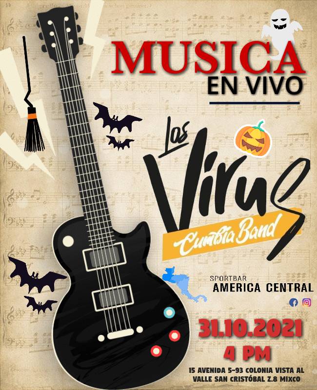 A pocos días de la gran fiesta de #halloween2021 #musicenvivo #cumbia #merengue #bachata #norteño los esperamos en #SportBarAmericaCentral