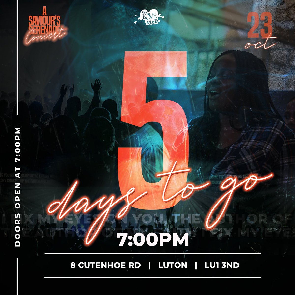 FirstLoveBeds's tweet photo. π€©π€©π€©ππΎππΎ5 DAYS TO GO ππΎππΎπ€©π€©π€©
Are you ready to dwell and worship in the presence of the Lord?
We have a beautiful evening prepared for all on 23rd October at 7PM.
#lutonfreshers
#freshersevents
#asavioursserenade
#onlyinflc https://t.co/qUpwvOwxmZ