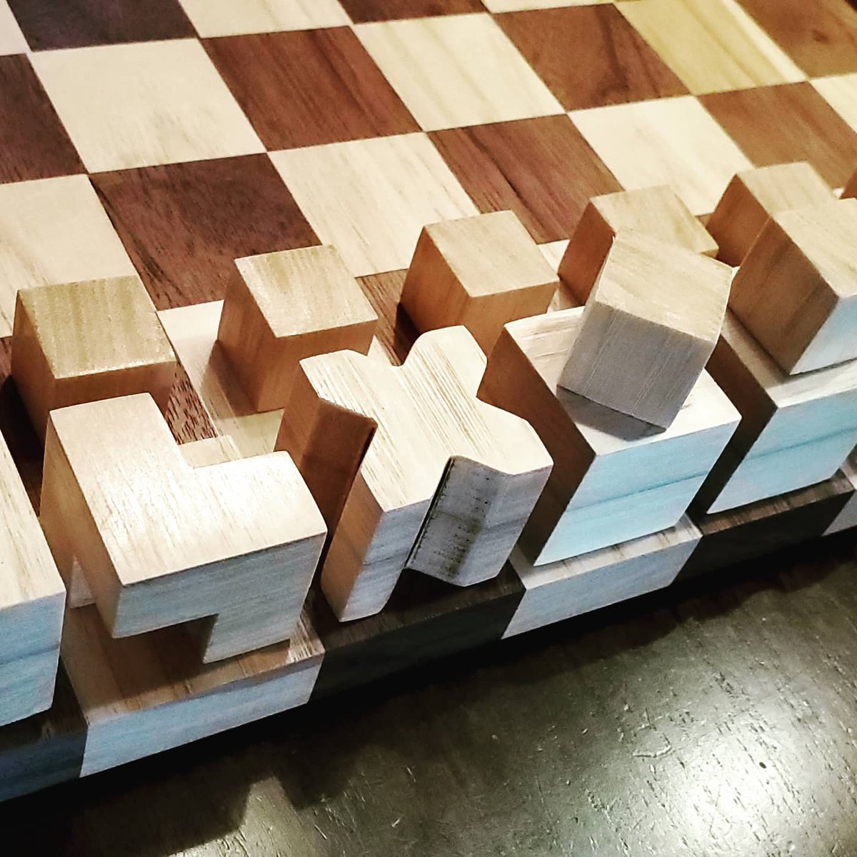 My latest #woodworking project is a #Bauhaus inspired #chess set