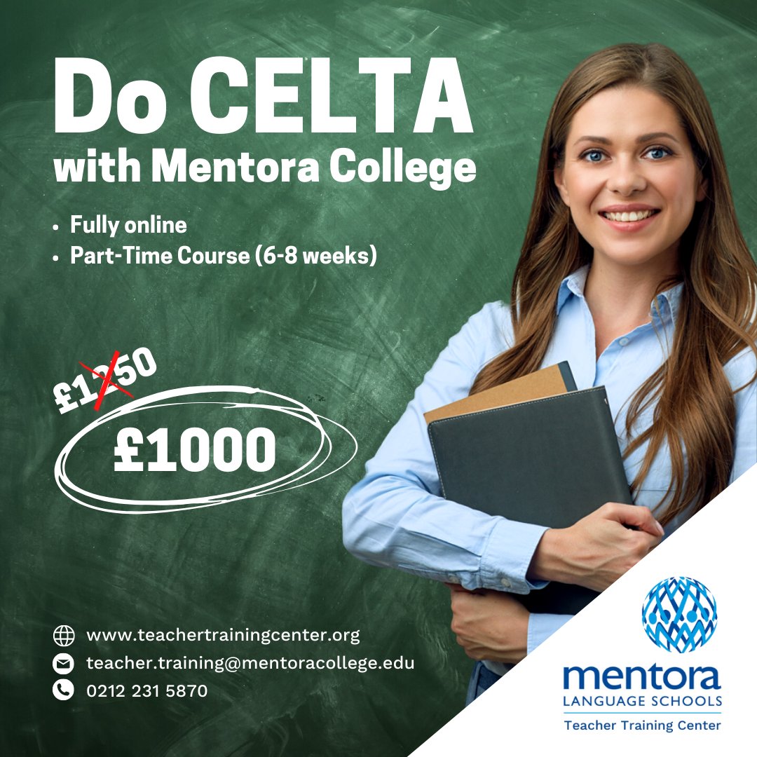 İngilizce seviyeniz C1-C2 düzeyinde ise, güvenilir bir İngilizce Öğretmenlik sertifikası programına katılmak için:

👉 teachertrainingcenter.org *

* TTC, Educ Academy iştirakidir.