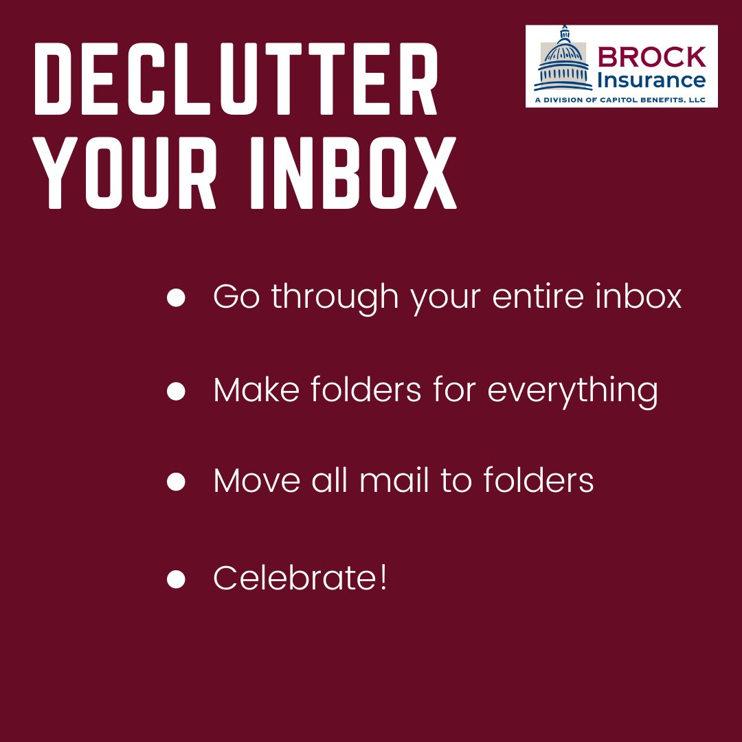 Brock_Insurance's tweet photo. If you want your inbox to go to zero, folders are key! Your email will be organized and  less overwhelming and you'll be more productive. https://t.co/TH4h6n6av2