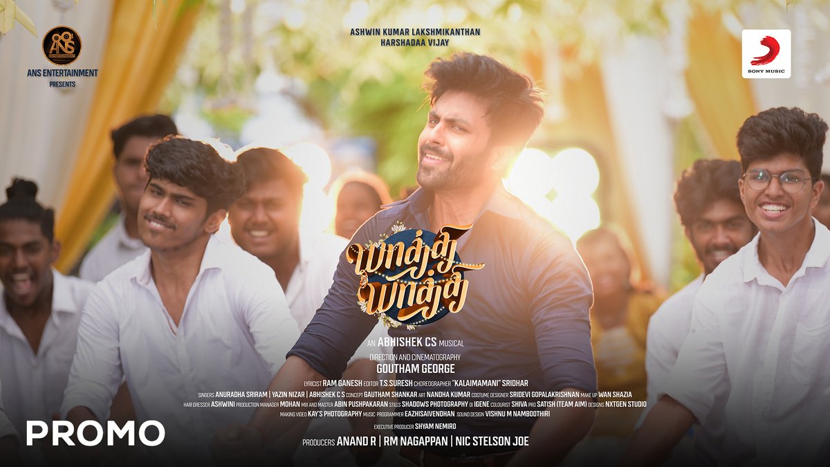 Sony Music South India (@sonymusicsouth) on Twitter photo Time to enjoy the #YaathiYaathiPromo OUT NOW! 🥰🥁
#YaathiYaathi to storm your playlists on October 14th at 7PM! 🥳
Hit play🤩➡️ bit.ly/YaathiYaathiPr…
<a href="/i_amak/">Ashwin Kumar</a> <a href="/harshadaa_vijay/">Harshadaa Vijay</a> <a href="/abhishekcsmusic/">abhishek</a> @goutham_george <a href="/JoeStelson/">Nic Stelson Joe</a> <a href="/Anand95428804/">Anand</a> <a href="/LyricistRam/">Ram_lyricist</a> <a href="/rm_nagappan/">Nagappan RM</a> #ARSridhar Time to enjoy the #YaathiYaathiPromo OUT NOW! 🥰🥁
#YaathiYaathi to storm your playlists on October 14th at 7PM! 🥳
Hit play🤩➡️ bit.ly/YaathiYaathiPr…
<a href="/i_amak/">Ashwin Kumar</a> <a href="/harshadaa_vijay/">Harshadaa Vijay</a> <a href="/abhishekcsmusic/">abhishek</a> @goutham_george <a href="/JoeStelson/">Nic Stelson Joe</a> <a href="/Anand95428804/">Anand</a> <a href="/LyricistRam/">Ram_lyricist</a> <a href="/rm_nagappan/">Nagappan RM</a> #ARSridhar