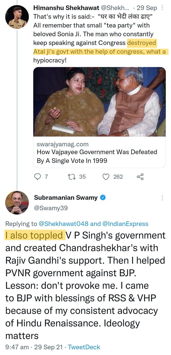 surnell's tweet photo. For a change, after claiming #FakeCredit for bringing down Vajpayee Goverment, he concedes that all that his claims all along was fake and he was incapable of doing so. https://t.co/IH7i7XpnM4