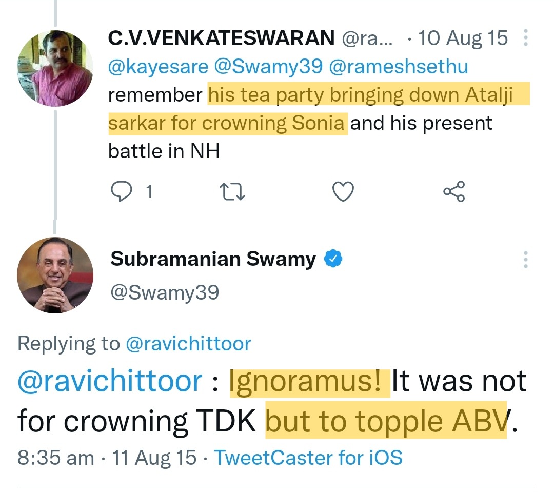 surnell's tweet photo. For a change, after claiming #FakeCredit for bringing down Vajpayee Goverment, he concedes that all that his claims all along was fake and he was incapable of doing so. https://t.co/IH7i7XpnM4