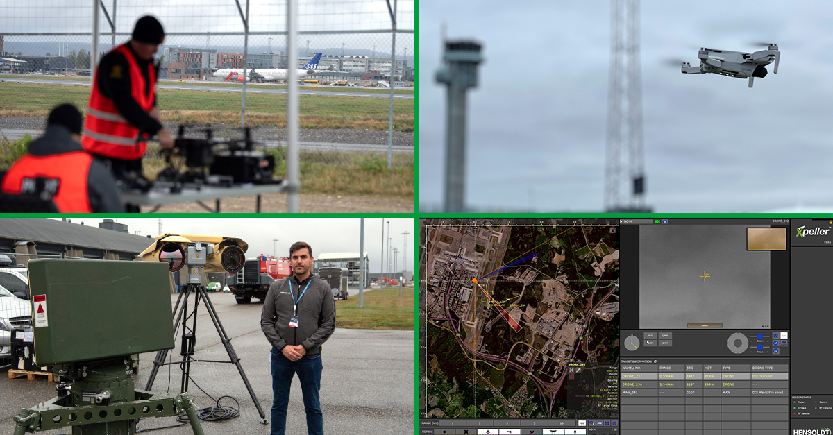 hensoldt's tweet photo. Our #Xpeller team successfully demonstrated @HENSOLDT´s CUAV solution at @INTERPOL_HQ´s drone exercise in #Oslo, Norway. Together with our partner @Frequentis, we could prove under real conditions our capabilities to detect and track UAS targets in a complex airport environment. https://t.co/HoowHPLoyE
