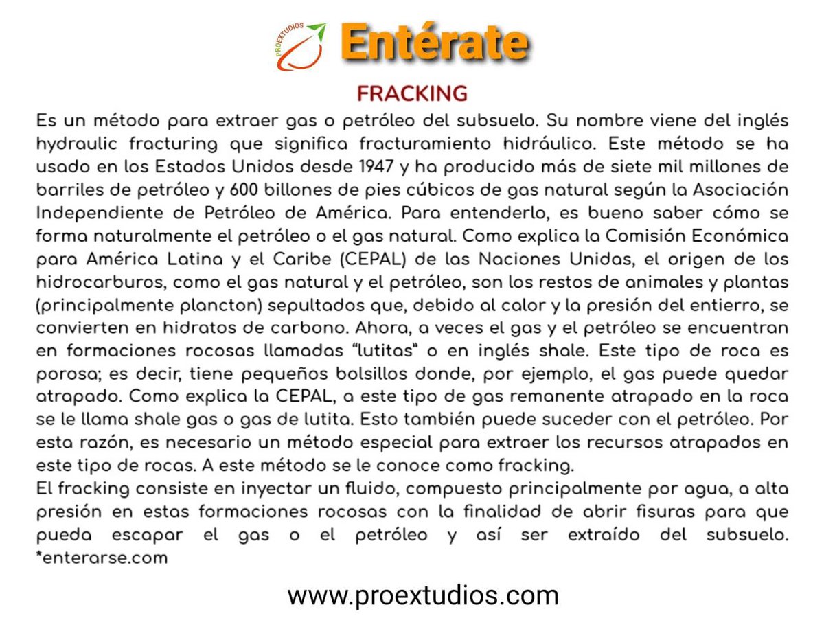 proextudios's tweet image. proextudios.com 
#Entérate
#TeloCuento
#DiaInternacionalContraElFracking
#DiaContraelFracking