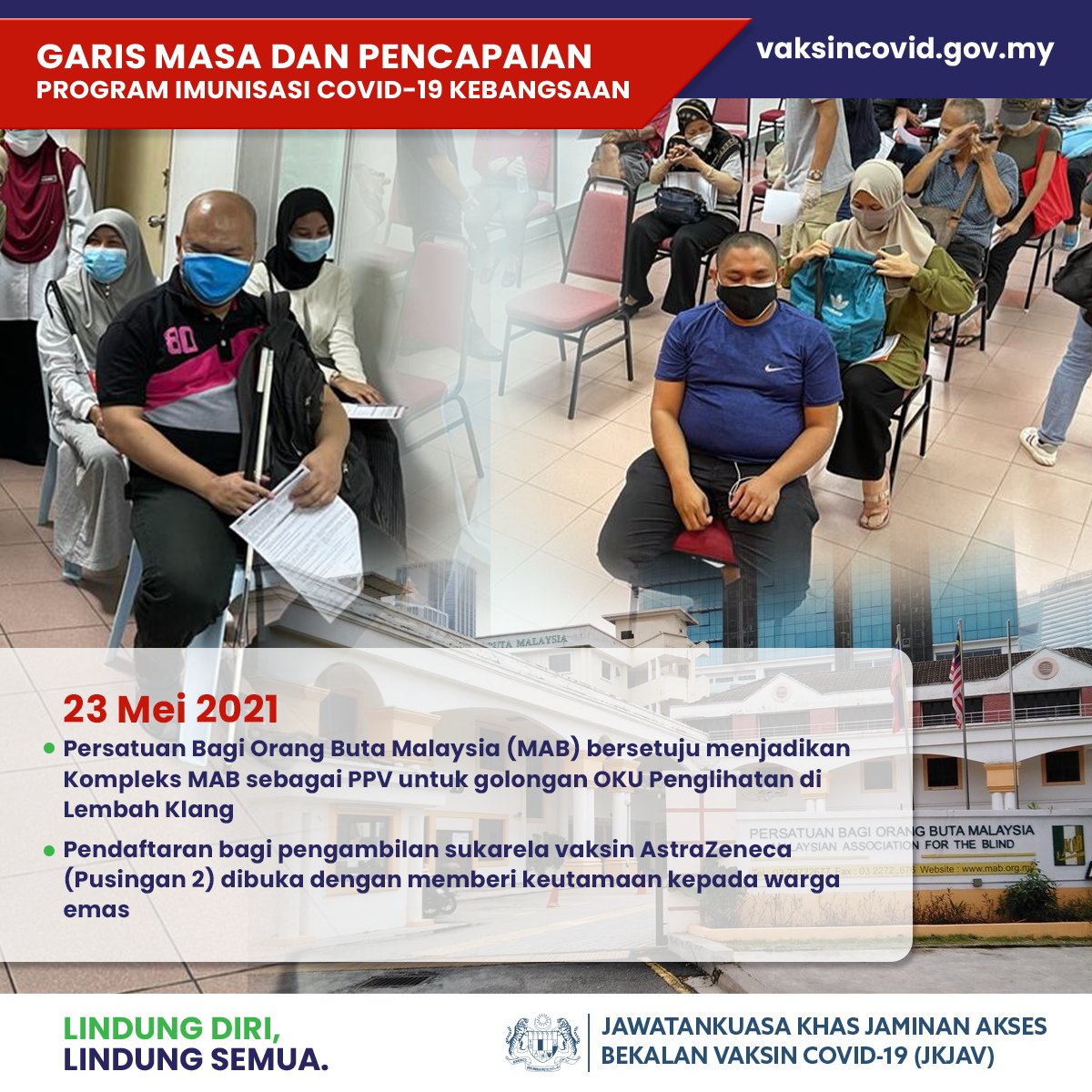 Vaksin Covid 19 On Twitter Singkapanpick Throwbackpick 23 Mei Hasil Kerjasama Dengan Persatuan Bagi Orang Buta Malaysia Mab Kompleks Mab Dijadikan Ppv Khas Untuk Golongan Oku Penglihatan Di Lembah Klang Https T Co Wooot5vciv
