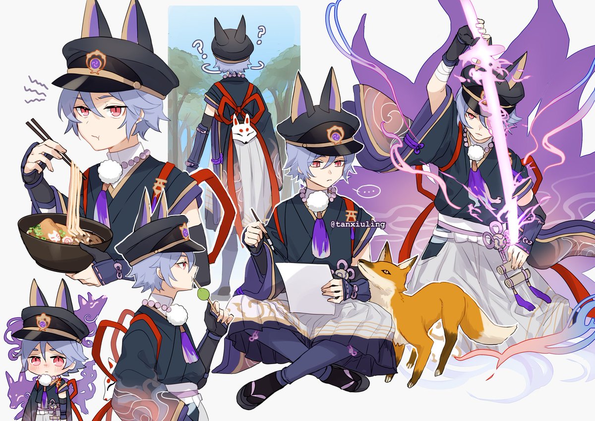 [genshin oc] I did a redesign of Hotaka for some stuffs