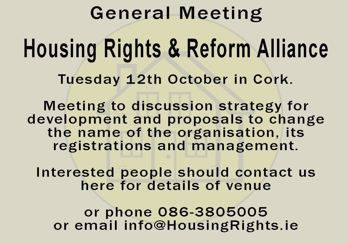 Vote4Homes's tweet photo. General Meeting 
in Cork at 7.30pm tomorrow, 12th October 2021 https://t.co/3B9M7HuZkp