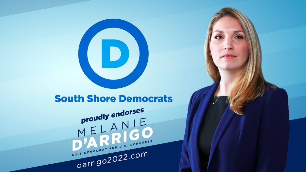 SouthShore_Dems's tweet photo. BIG NEWS! 

We are excited to announce our endorsement of @DarrigoMelanie for the Democratic nomination in NY03. 

Long Islanders deserve to have representatives who advocate for them, not their own interests. 

See our press release for more info.👇 https://t.co/7XTJLaK0y6