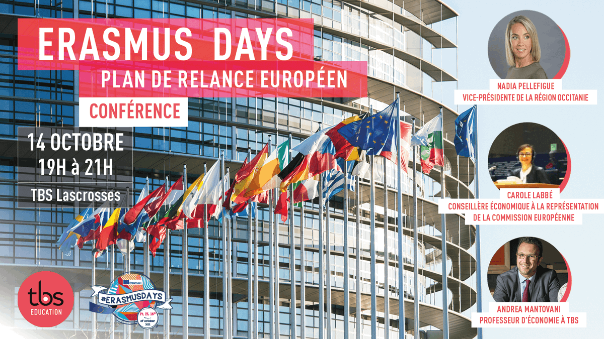 Notre conférence "Plan de relance européen et ses retombées en #Occitanie" débute ! 😉🇪🇺

Un grand merci à <a href="/NadiaPellefigue/">Nadia Pellefigue</a> de la région <a href="/Occitanie/">Région Occitanie</a>, Carole LABBÉ <a href="/UEFrance/">Commission européenne 🇪🇺</a>, et Andrea MANTOVANI de #TBSeducation d'être présents pour échanger sur ce sujet ! 👍

#ErasmusDays #Europe