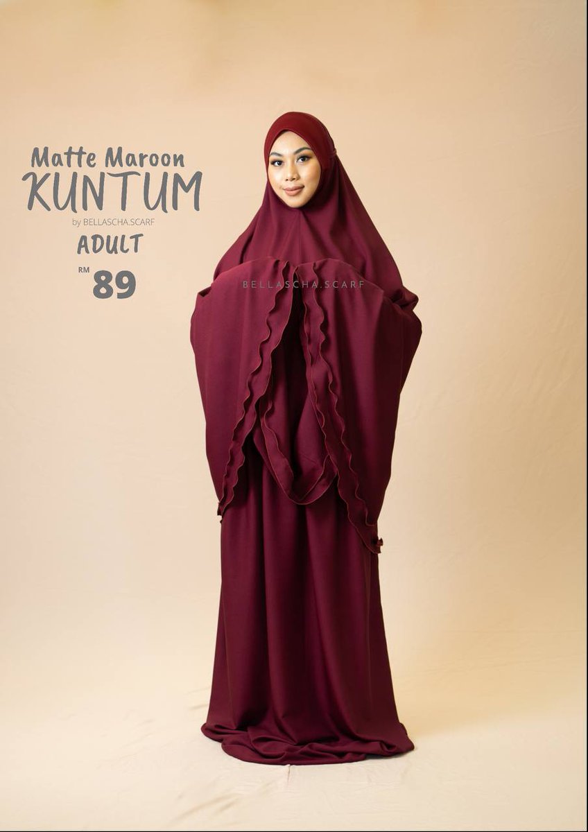 risfa_MR's tweet photo. Full KUNTUM. Yang ni warna Matte Maroon. Material utama comocrepe. Material awning jersey. Harga Rm89 sahaja sepasang❤️ https://t.co/66L18XCBrk