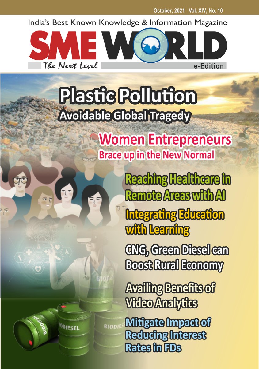 drarvindkumar1's tweet photo. Dear Friends, Please find my recent article #PlasticPollution: #AGlobalTragedy published in #SMEWorld magazine Oct 2021 Vol. XIV No. 10 issue. Please feel free to share your suggestions and inputs....Read more https://t.co/Q9sXfcitKN #drarvindkumarpresidentindiawaterfoundation https://t.co/uBXbzqQ91Q