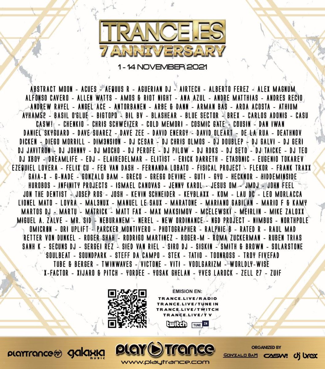 💣 BOOM 💣

Cartel final del Séptimo Aniversario de Trance.es

Disfruta del 1 al 14 de Noviembre en <a href="/PlayTranceRadio/">PlayTrance Radio-TV Spain</a> 🤩