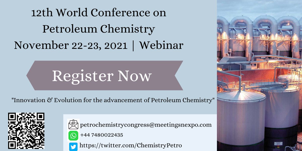 Hurryup slots are getting full!
#Register at Petroleum Chemistry #Conference as soon as possible to get additional concession till 15th Oct 2021.
To know more, text us at whatsapp:+44 7480022435
@UTPOfficial @udourioh @UhPetro @bphmjtp_USAKTI @aberdeenuni @UT_PGE