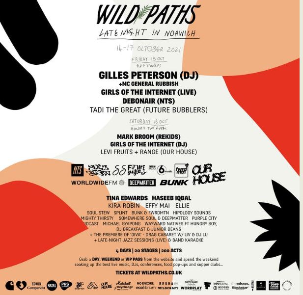 Wild Paths festival is this week!! Below is plenty of details on what's upcoming & how to book...We will be based in the Shoe factory Social Club as well as St Laurence's Church so come grab your drinkies & say hello! It's going to be a big one! wildpaths.co.uk