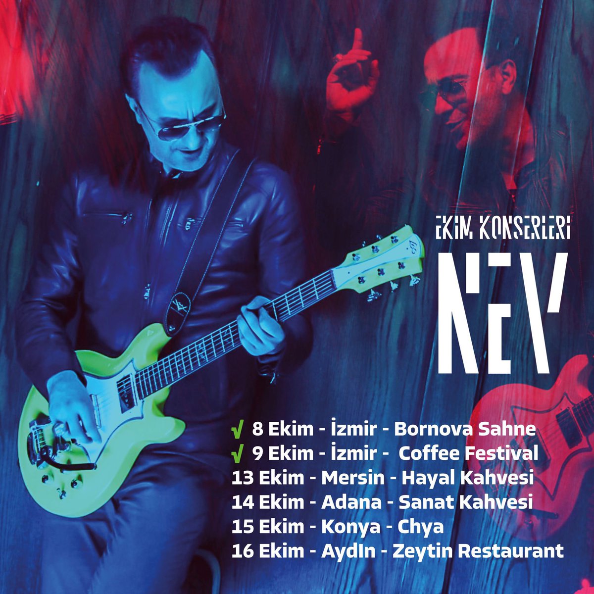 Nev (@nevcomtr) on Twitter photo Teşekkürler İzmir 🙏🏻 Harikaydınız ✅
Sıradaki konserlerimiz - Mersin, Adana, Konya ve Aydın’da buluşmak üzere 🎸#konser #mersin <a href="/hayalmersin/">HAYAL Kahvesi Mersin</a> #konya #adana #aydın Teşekkürler İzmir 🙏🏻 Harikaydınız ✅
Sıradaki konserlerimiz - Mersin, Adana, Konya ve Aydın’da buluşmak üzere 🎸#konser #mersin <a href="/hayalmersin/">HAYAL Kahvesi Mersin</a> #konya #adana #aydın