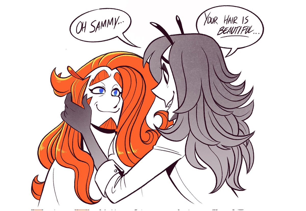 Samson's hair isn't naturally curly, he let it down a few times for his Scarlet 🧡 