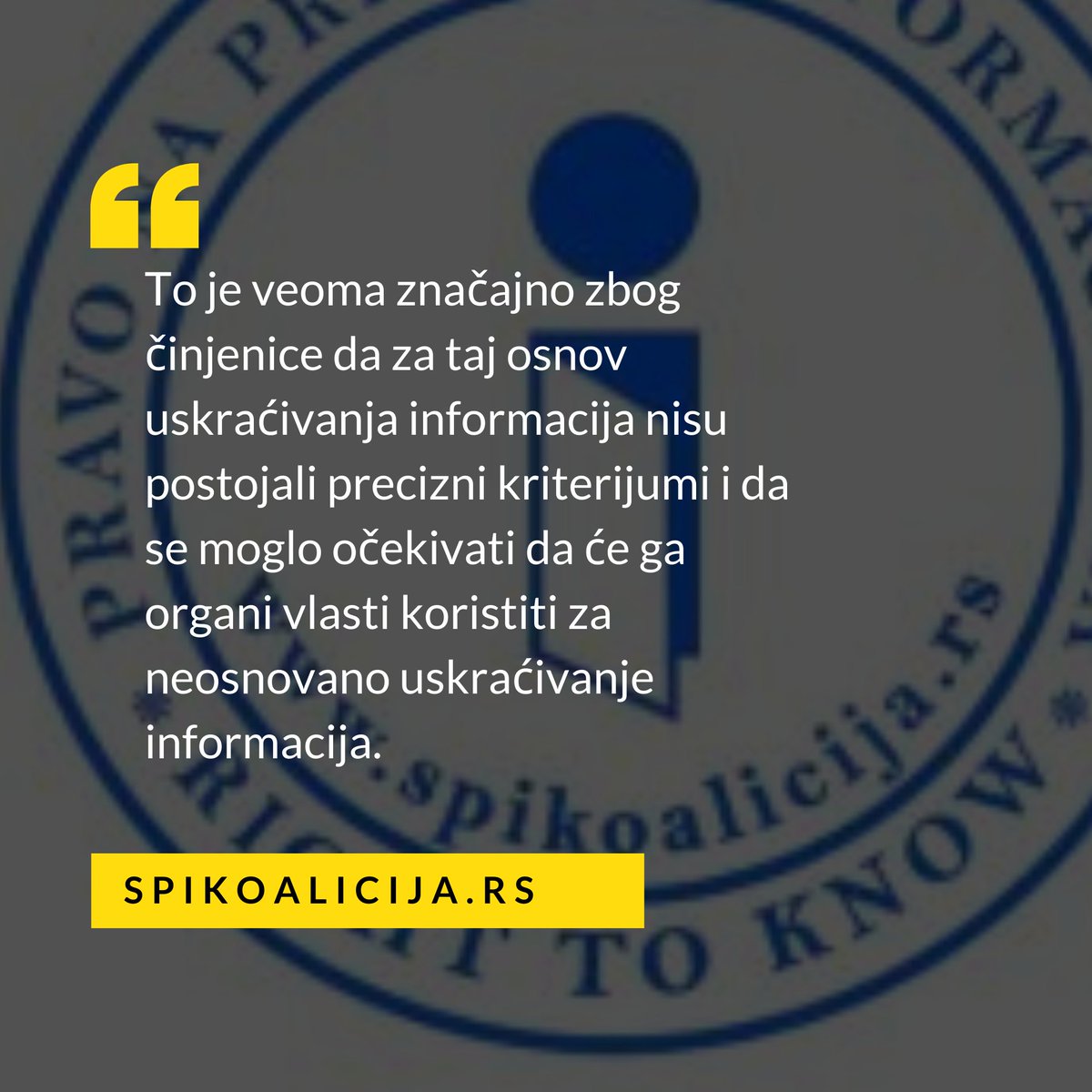 SpiKoalicija's tweet photo. Na sajtu Narodne skupštine pojavio se dugo očekivani predlog izmena i dopuna Zakona o slobodnom pristupu informacijama! Pogledajte neke od pozitivnih promena:  
Detaljnije na: https://t.co/nnI2Sstw9t
#pristupinformacijama #zakon #spikoalicija #accessinfo https://t.co/xJ9wXufT57
