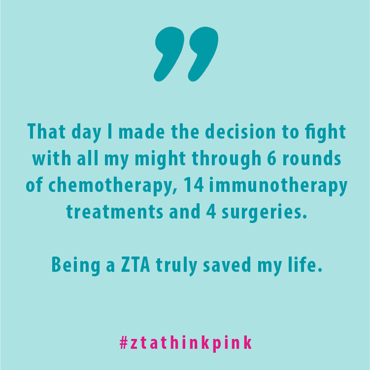 ZTAFraternity's tweet photo. 1 in 8 women will be diagnosed with breast cancer in her lifetime. As Zetas, we hear this statistic often and this month, we’ll meet sisters who never expected to be the “one.”

Lindsey Brazil Zahrte joined Kappa Alpha Chapter in 1996. (1/3) https://t.co/5EdchUu5C8