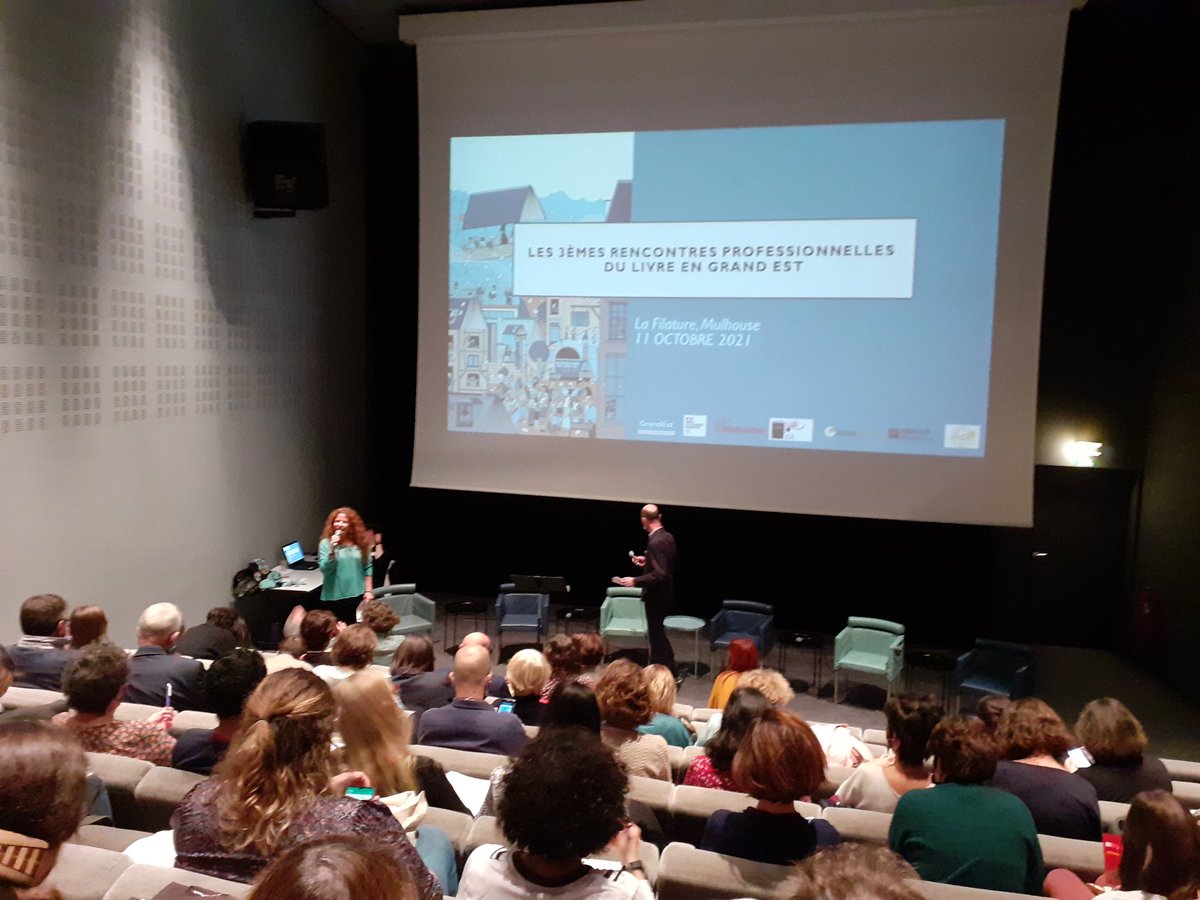 VirginiePeter's tweet photo. 📚 C'est à @La_Filature @mulhouse que se déroulent les Rencontres professionnelles du #Livre #GrandEst auj 📣 au programme #DeveloppementDurable #rentréelittéraire #ecomanifestations #livrest #grammage 😃 organisation #LILE @Interbibly #CIL @regiongrandest #Drac https://t.co/WlIgjowlIo