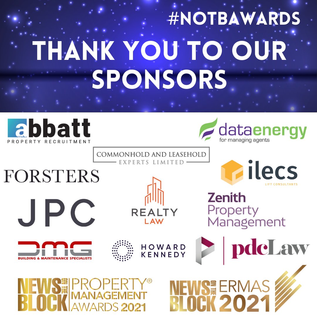 Thank you so much to all of our #NOTBAWARDS sponsors! We look forward to celebrating with you all on the 30th November 2021 <a href="/abbattprop/">Abbatt</a> <a href="/DataEnergyMS/">Data Energy</a> <a href="/ForstersLLP/">Forsters LLP</a> <a href="/HowardKennedy/">Howard Kennedy</a> <a href="/ILECSLimited/">ILECS Lift & Escalator Consultants</a> <a href="/JPC_Law/">JPC</a> <a href="/PDC_Law/">PDC Law</a> <a href="/Realty_Law_Ltd/">Realty Law</a> @ZenithNW