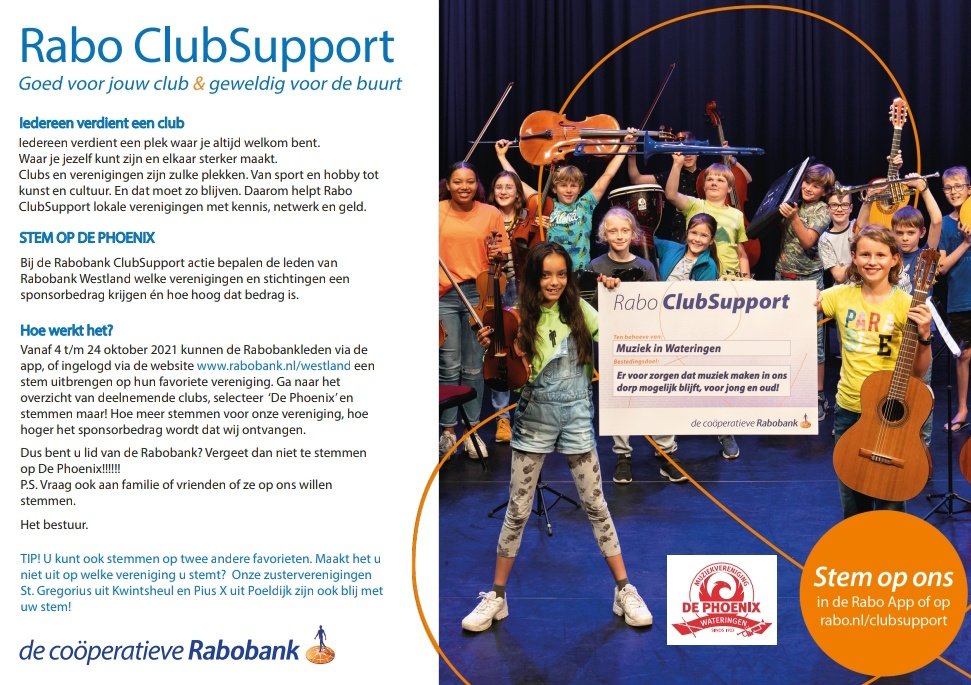 Heb jij je stem ql uitgebracht voor de #raboclubsupport? Stem om omze club voor de aanschaf van het nieuwe educatie instrumentarium! Stem over? Stem dan op <a href="/GregoriusMuziek/">St. Gregorius</a> of <a href="/piusxpoeldijk/">Pius X Poeldijk</a>