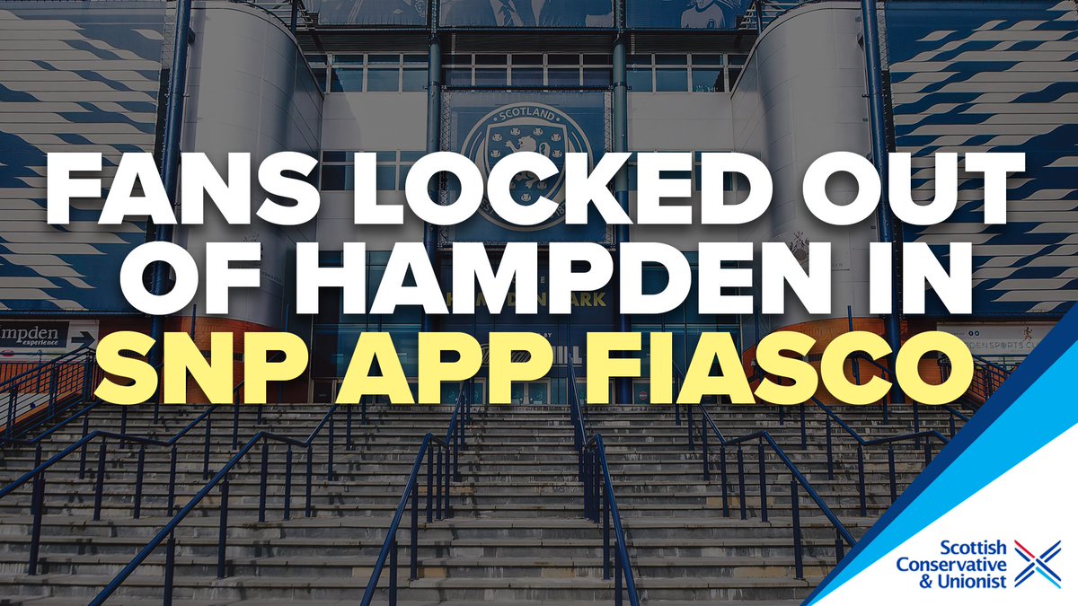 ScotTories's tweet photo. Thousands of Scotland fans were locked out of Hampden at the weekend, until well after kick-off, due to vaccine passport spot checks being in place.

If this botched SNP scheme isn't scrapped, how chaotic will it be when it fully comes into force next week? https://t.co/6qj0zIqUzg