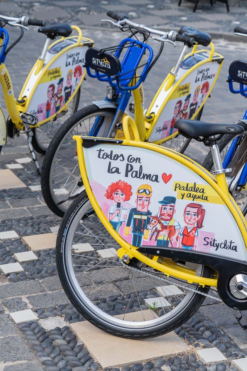 Seguimos #PedaleandoporLaPalma y se siguen acumulando kms que @SAGULPA_ transformará en euros para las familias afectadas 🙏 Busca las Sítycletas con el diseño de <a href="/VictorJaubert/">Víctor Jaubert</a> y únete a este reto solidario 🚴 #TodxsconLaPalma 💛

#ConSítycletaATodosLados