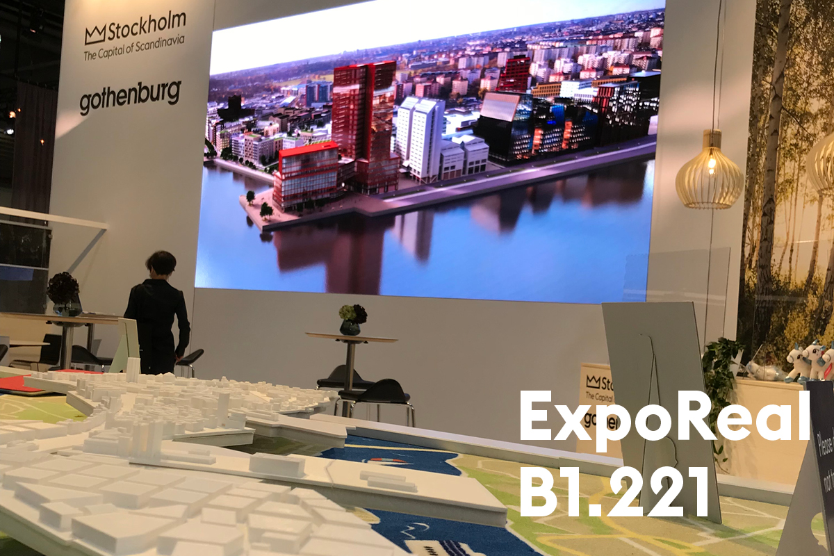 Today and until Wednesday we'll be at #ExpoReal 2021. Meet us at stand B1:221 #Stockholm #Gothenburg #infrastructure #housing #constrcution #sustainable  #urbandevelopment