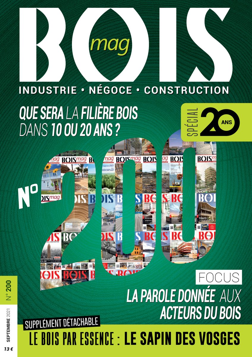 📢#BOISmag fête ses 20 ans !
QUE SERA LA FILIÈRE BOIS  DANS 10 OU 20 ANS ? 
#BOISmag vous propose un numéro spécial consacré à l’avenir de la filière.
🔎VOIR UN EXTRAIT: online.fliphtml5.com/ddxkq/pbdd/
📙Pour acheter ce numéro - Cliquez ici : eshop.boisnewsmedia.com/produit/abonne…