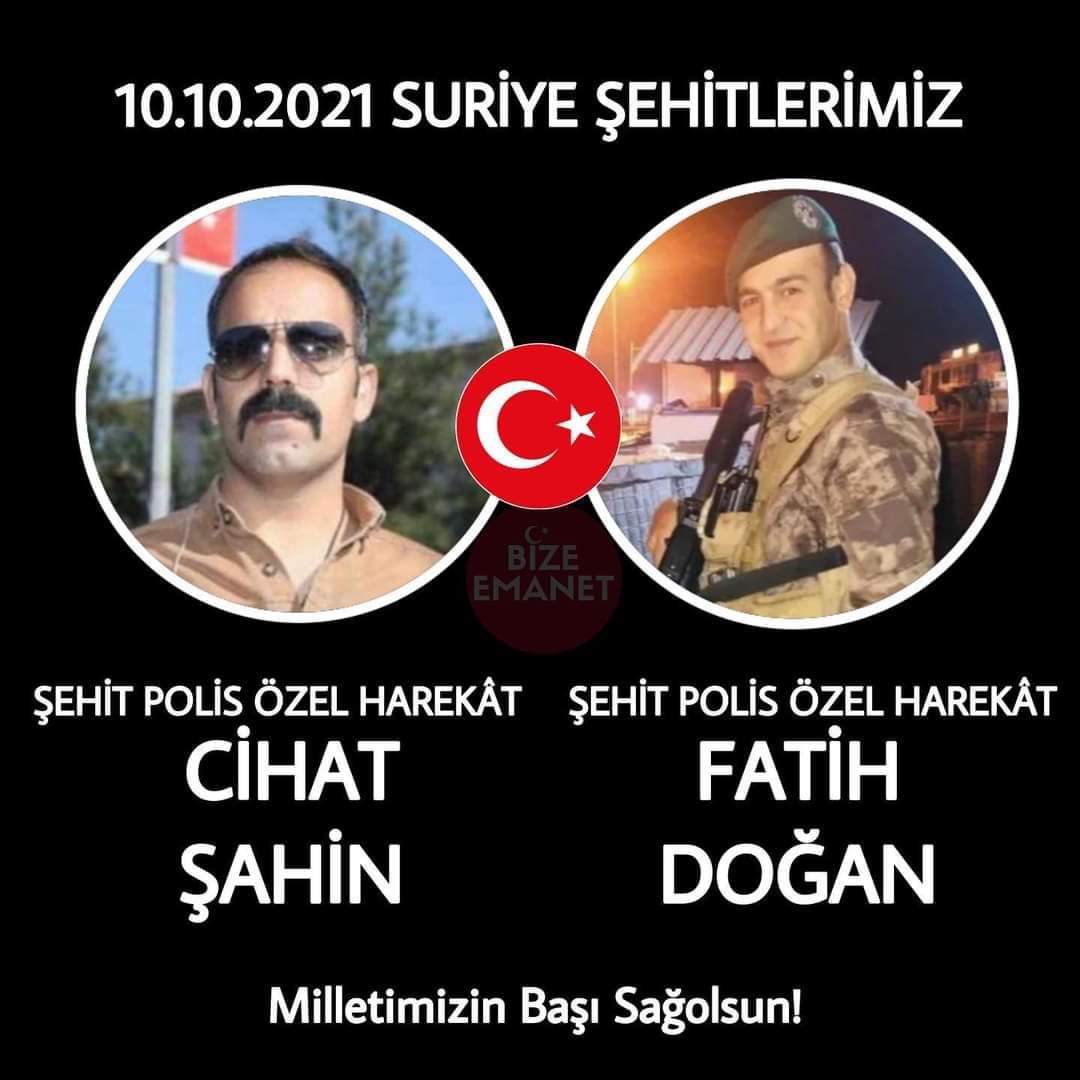 Başımız sağ olsun 🇹🇷

Fırat Kalkanı Bölgesi'nde hain terör örgütü PKK'nın saldırısında şehit olan Özel Harekat Polislerimiz Adıyamanlı hemşehrimiz Fatih Doğan ve Cihat Şahin'i rahmetle anıyor, ailelerine sabırlar diliyoruz.