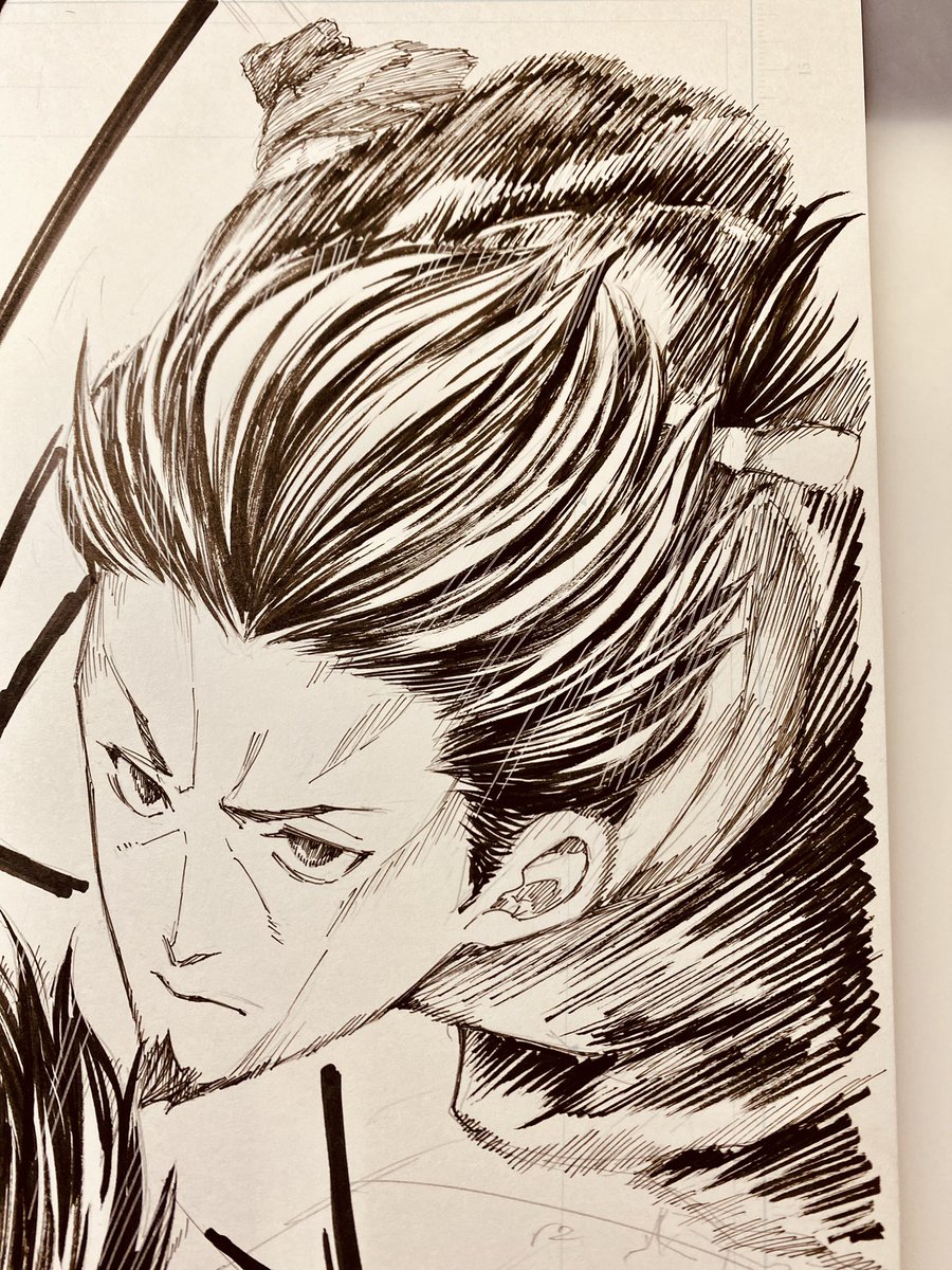 今日の進捗、オジサン書きました。 