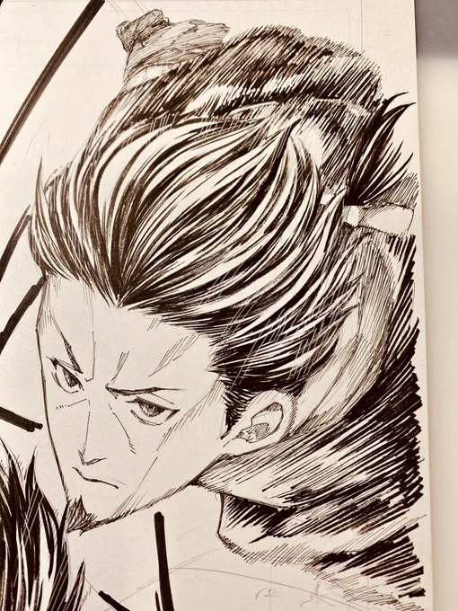 今日の進捗、オジサン書きました。 