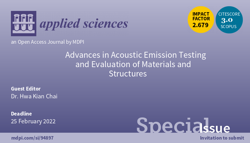 Applsci's tweet image. #SpecialIssue
mdpi.com/journal/applsc…
Submission Deadline: 25 February 2022
Guest Editor: Dr. Hwa Kian Chai
#sourcelocalization #fracturecharacterization #machinelearning #integratedassessment #numericalmodeling #quantitativedamageevaluation #mdpiapplsci #openaccess